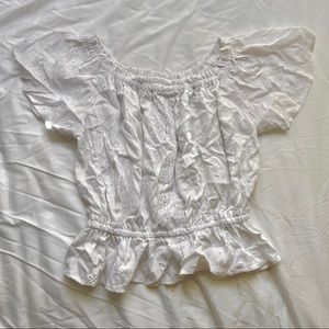 white off shoulder ruffle top